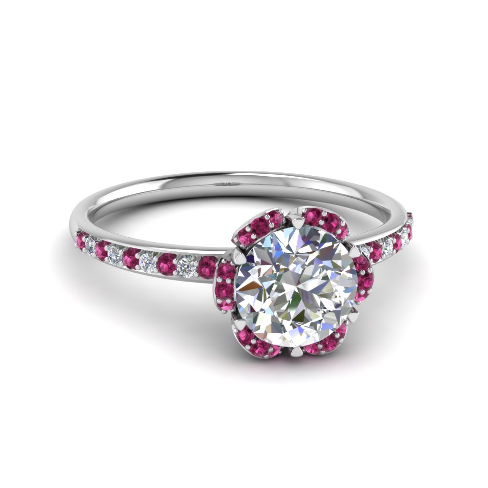 Delicate Petal Pink Sapphire Ring